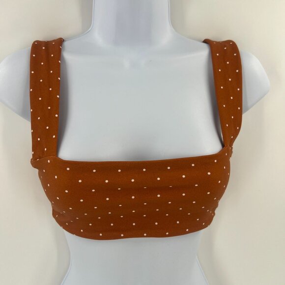WeWoreWhat S Polka Dot Rust Square Neck Bralette Top - Picture 1 of 8